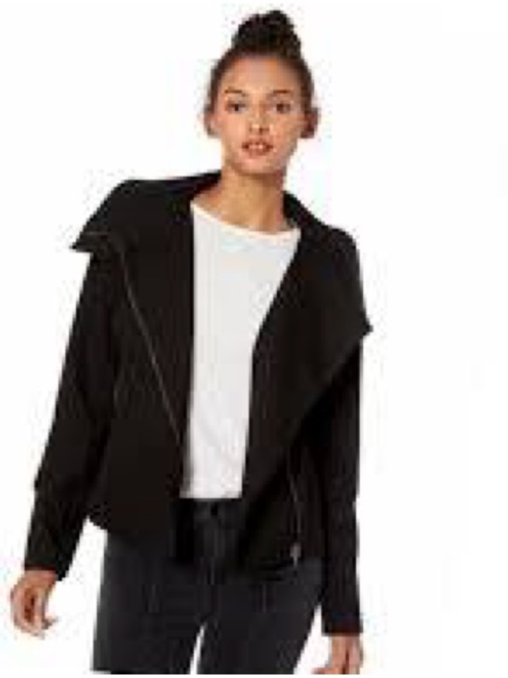 Blank NYC Black Draped Zip-Front Women's Jacket